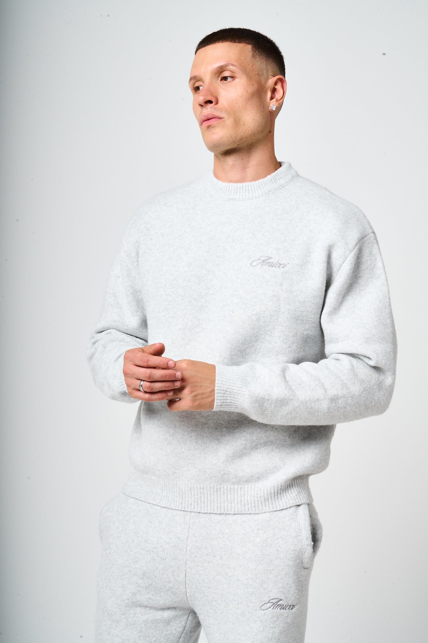 Dexter Grey Knitted Sweatshirt