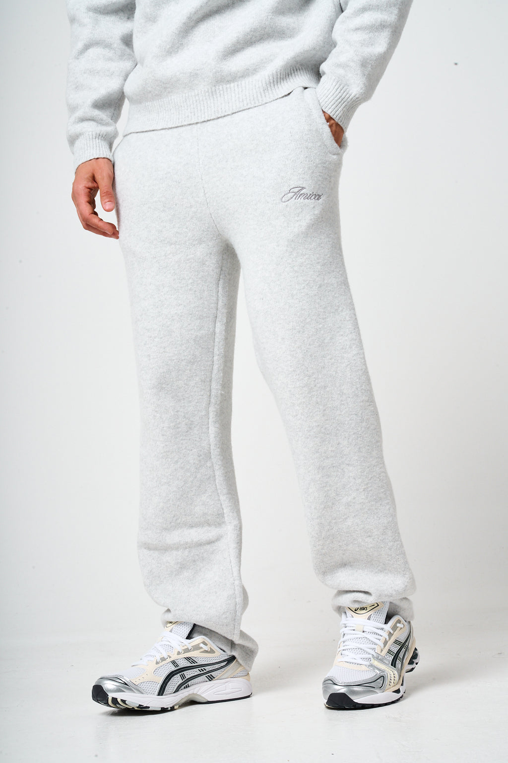 Dexter grijsgebreide joggingbroek