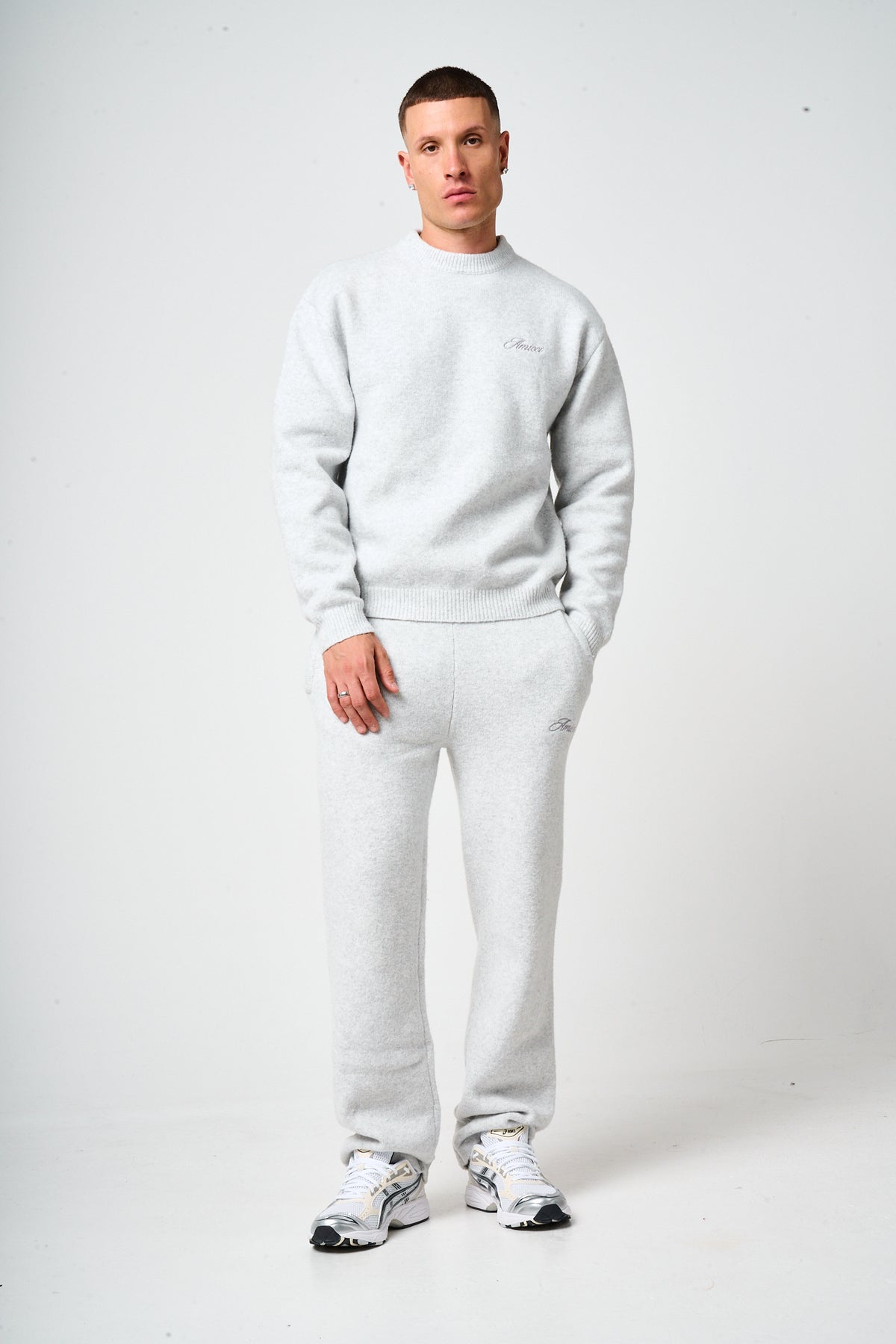 Dexter Grey Knitted Joggers