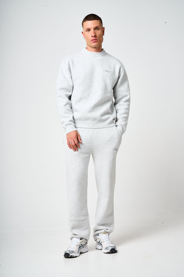 Dexter grijsgebreide joggingbroek