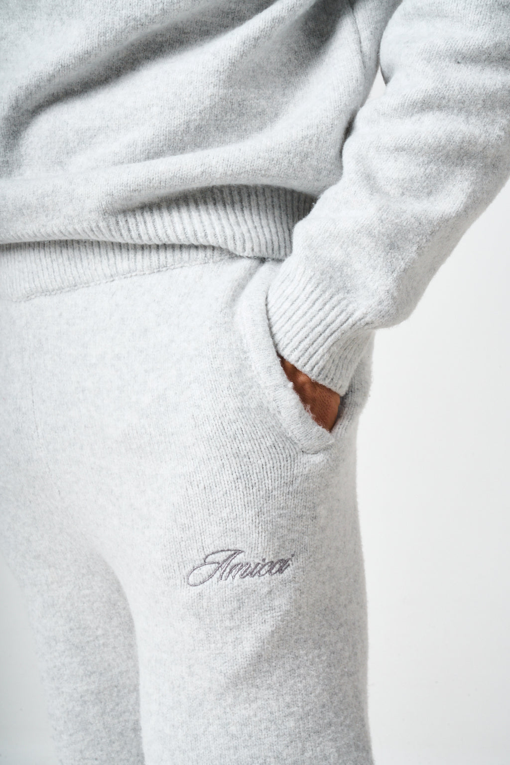Dexter grijsgebreide joggingbroek