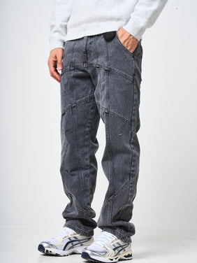 Larrea Grey Straight Fit Pattern Denim