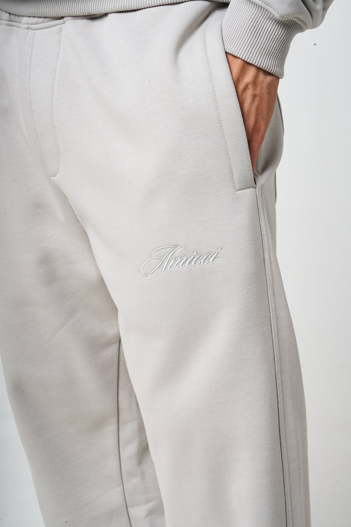 Doakes Light Grey Logo Embroidery Jogger