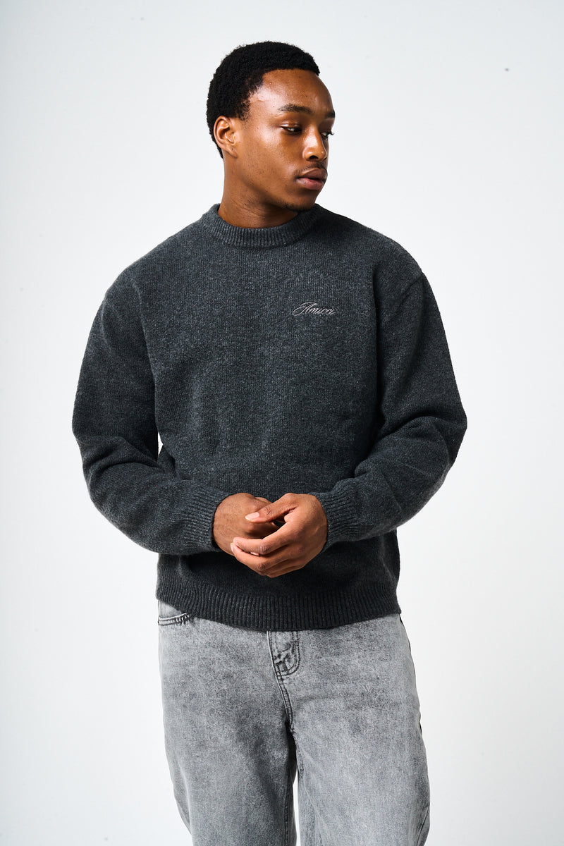 Dexter Charcoal Knitted Sweatshirt