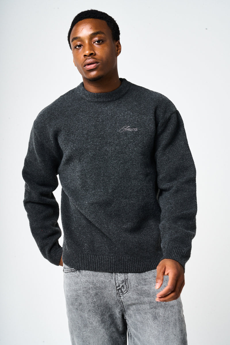 Dexter Charcoal Knitted Sweatshirt
