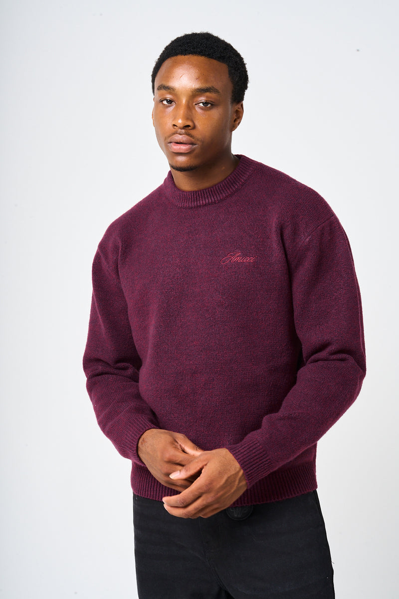 Dexter Burgundy Knitted Sweatshirt