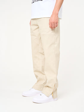Maceo Embossed Carpenter Pants Beige