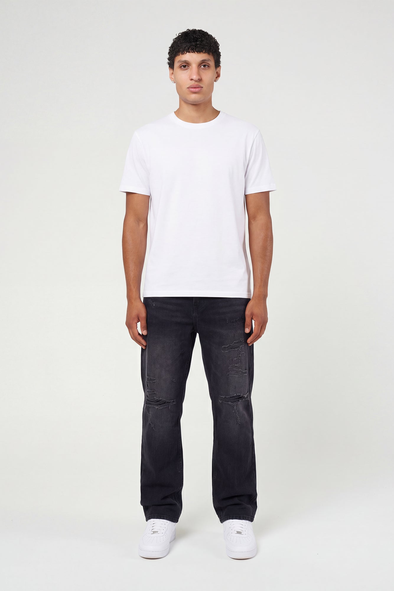 Lennox Ripped Black Straight Jean