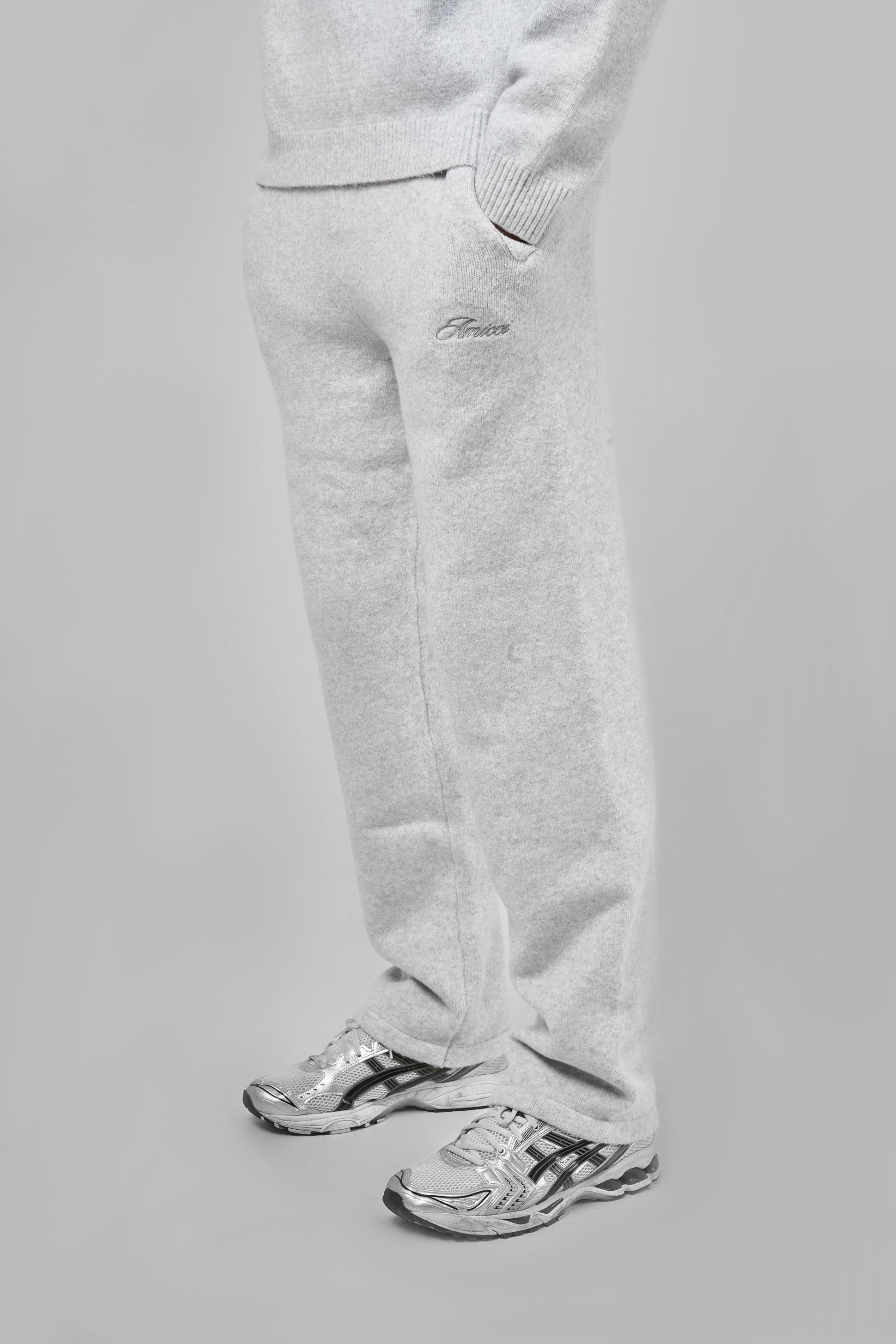 Dexter Grey Knitted Joggers – Amicci