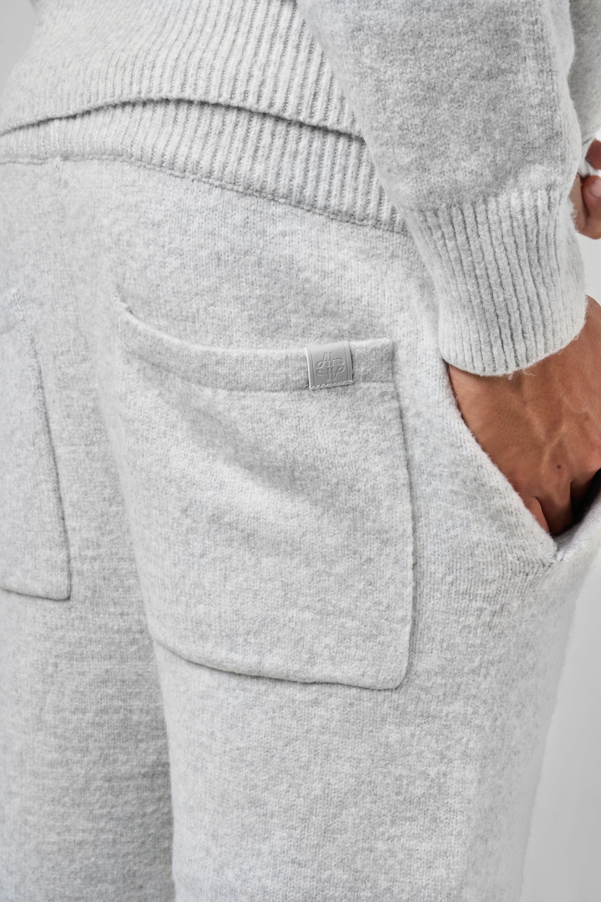 Amos Grijze Gebreide Joggingbroek
