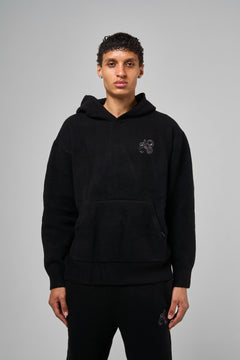 Amos Black Knitted Hoodie