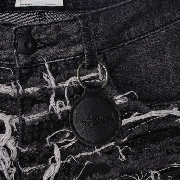 Shorts de mezclilla negra desgastados Sassari