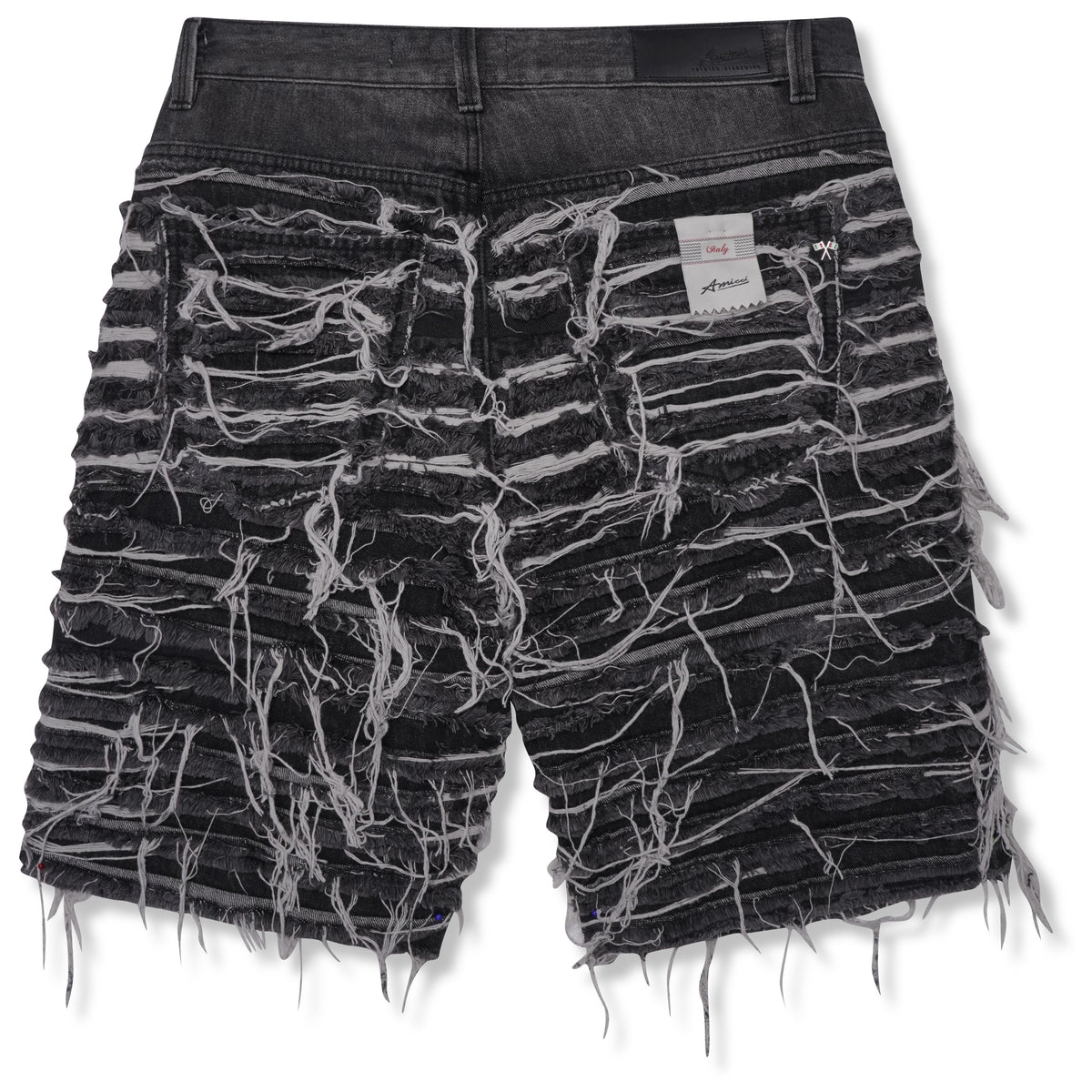 Shorts de mezclilla negra desgastados Sassari