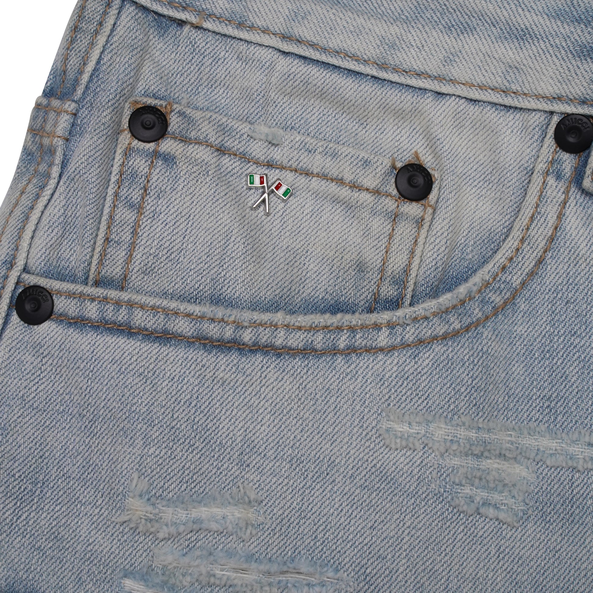Adrano Light Blue Carpenter Shorts