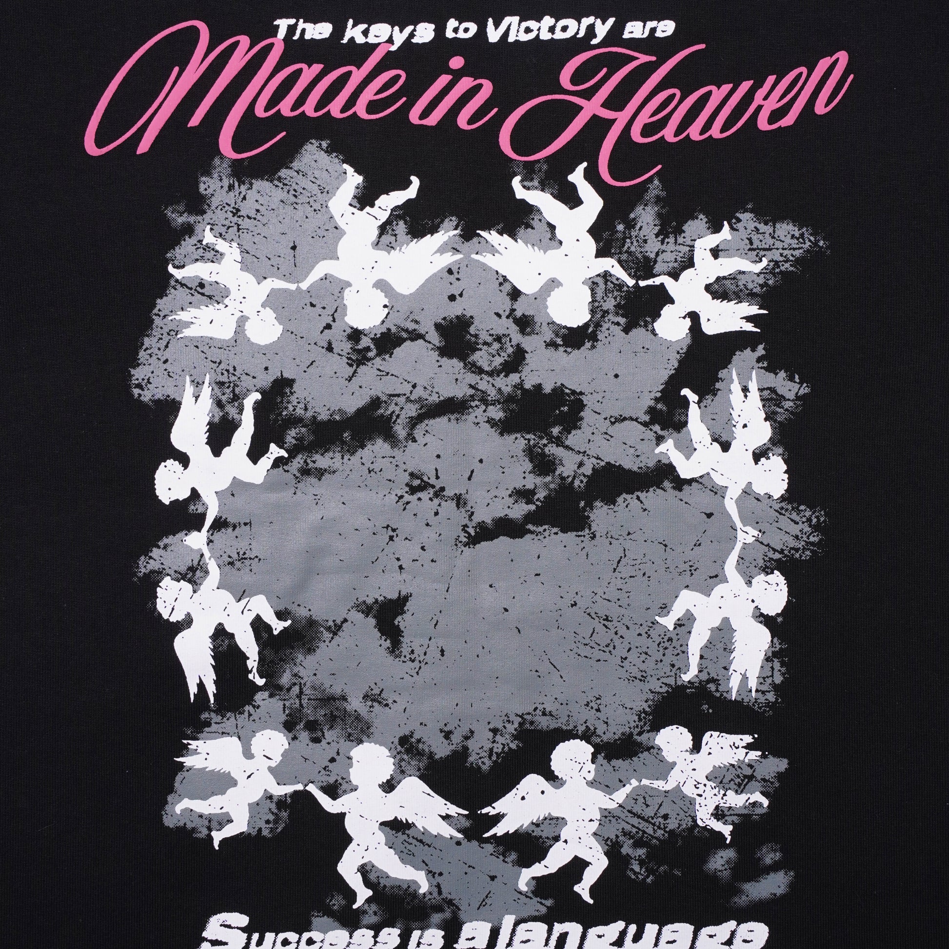 Angeli Grafisch T-shirt Zwart