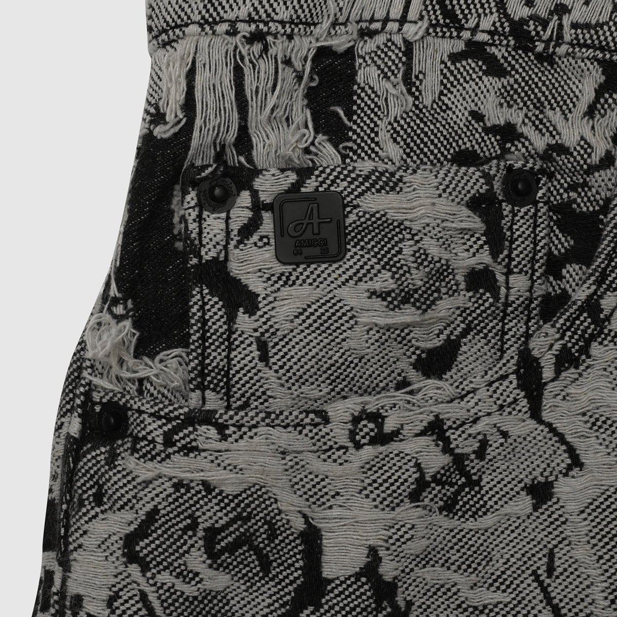 Jeans de mezclilla jacquard Amelio negros