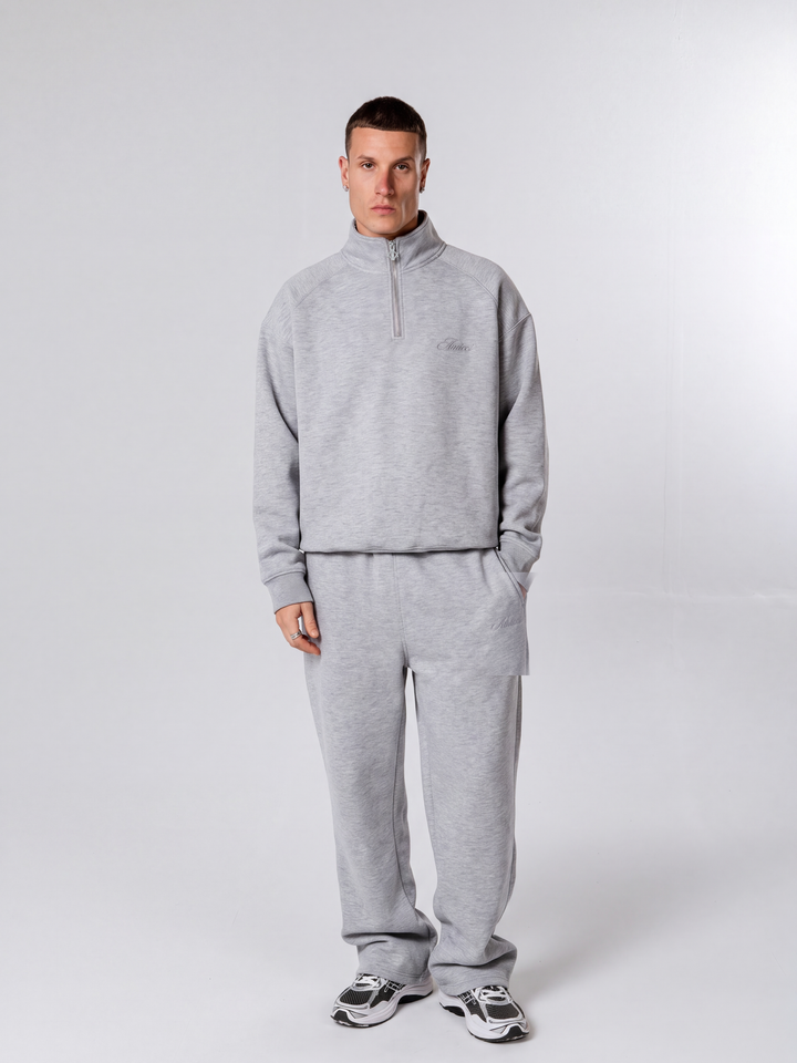 Atelier Scuba Quarter Zip Grey Sweatshirt