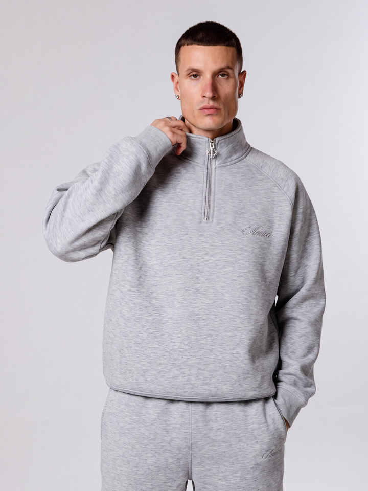 Atelier Scuba Quarter Zip Grey Sweatshirt