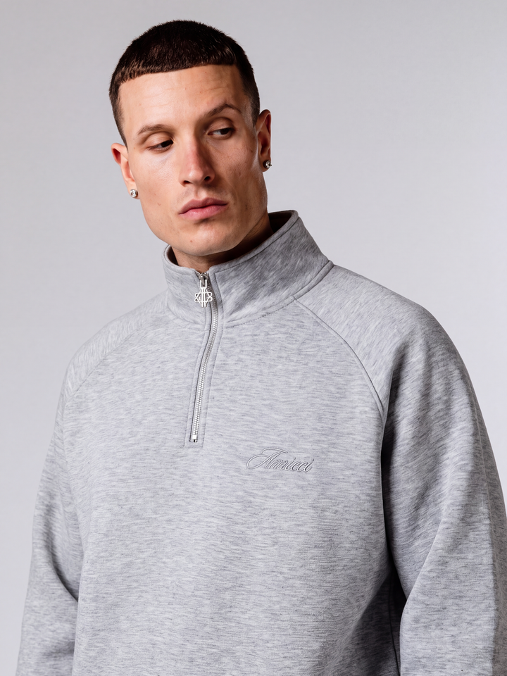 Atelier Scuba Quarter Zip Grey Sweatshirt