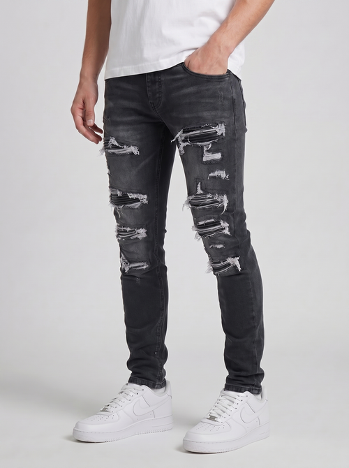 Diego Washed Black Skinny Jeans
