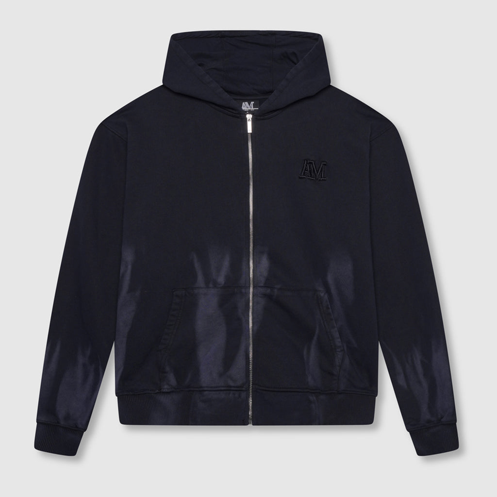 Enzo Navy Zip Through Hoodie