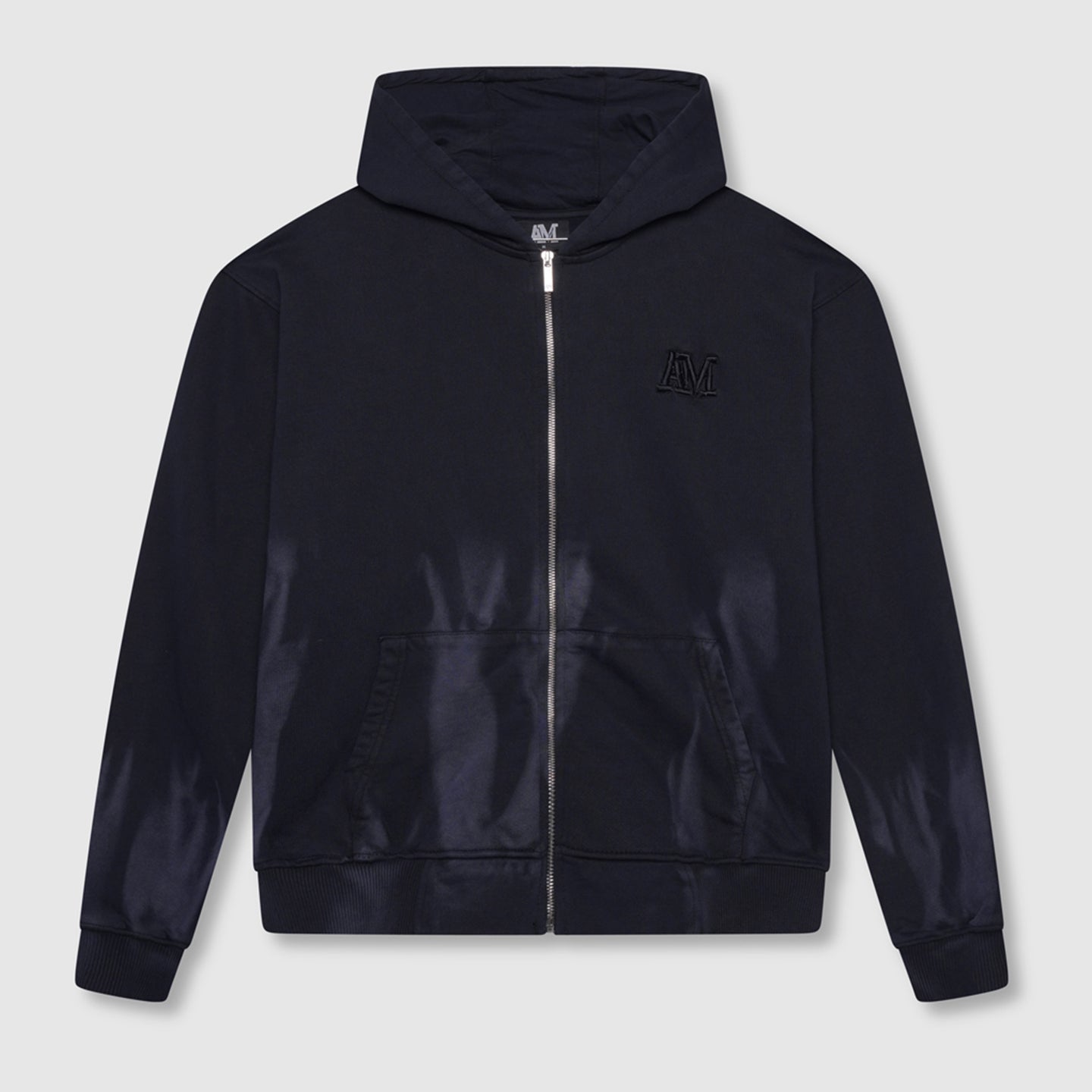 Enzo Navy Zip Through Hoodie