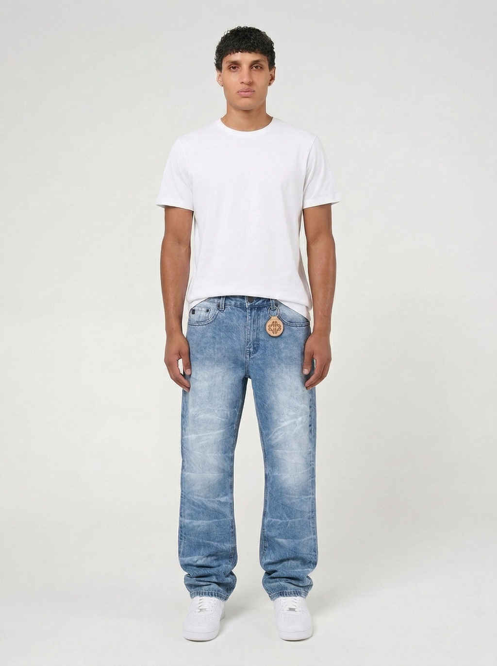 Jeans de mezclilla de campana azul claro Sienna