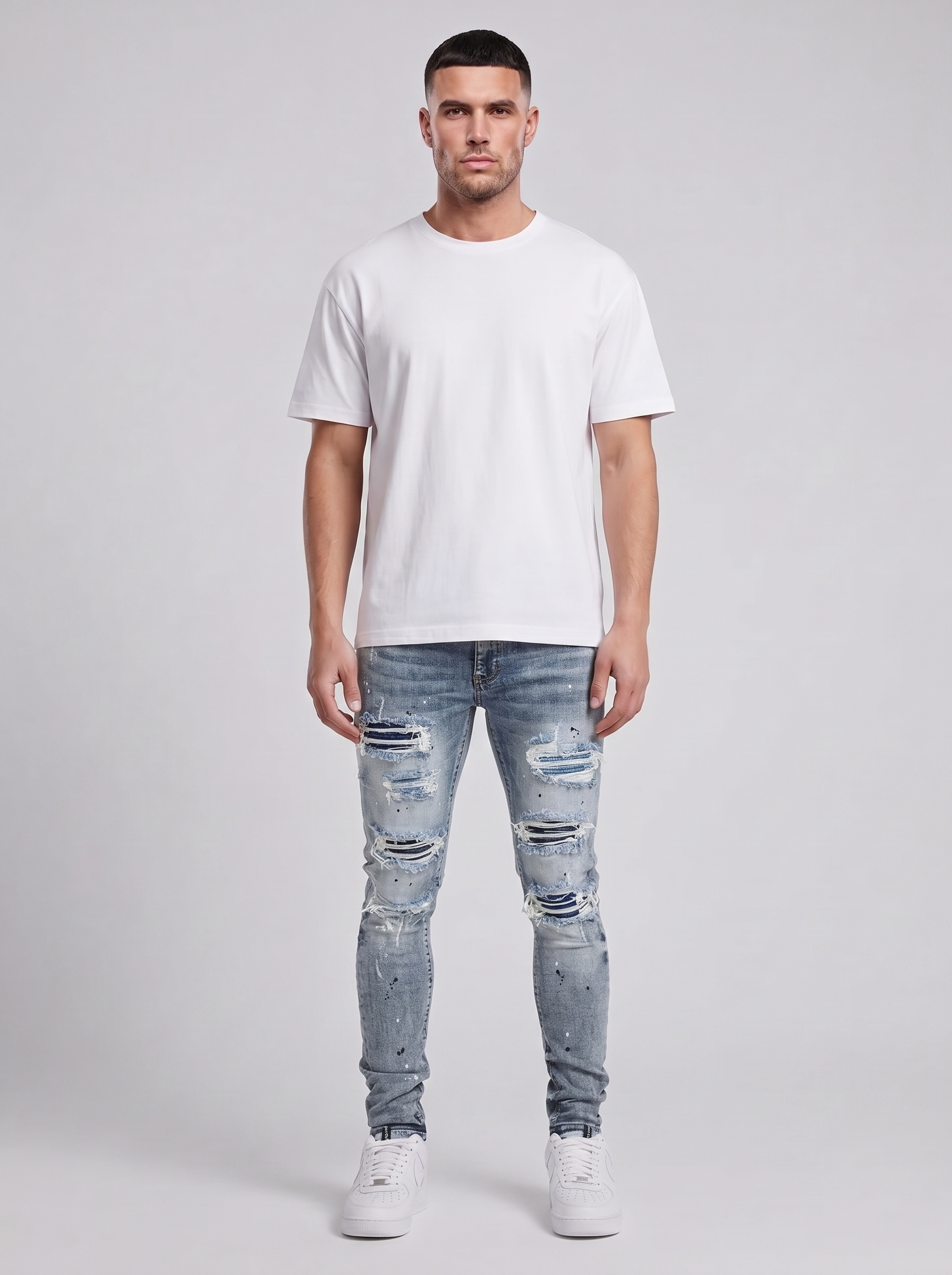 Sanko Blue Bandana Skinny Jean