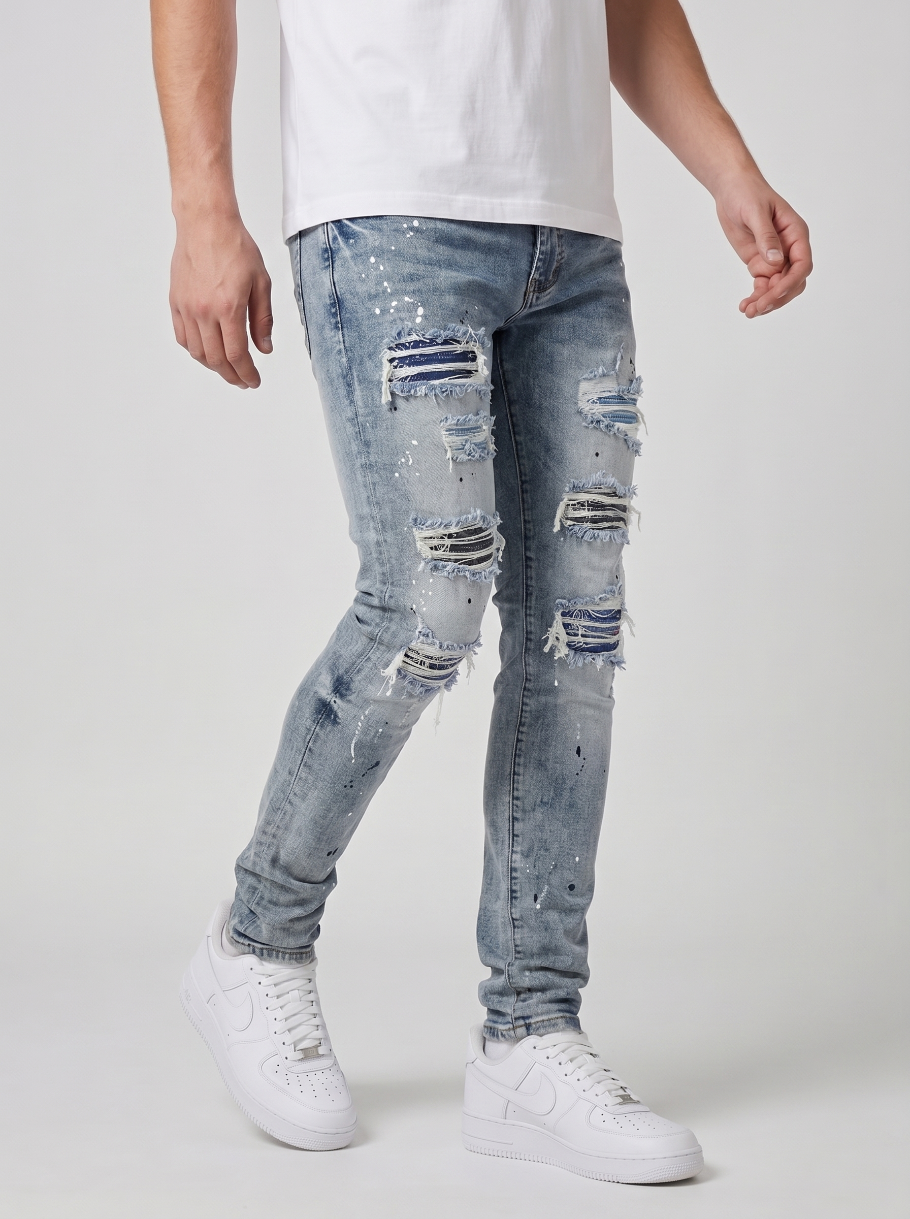 Sanko Blue Bandana Skinny Jean