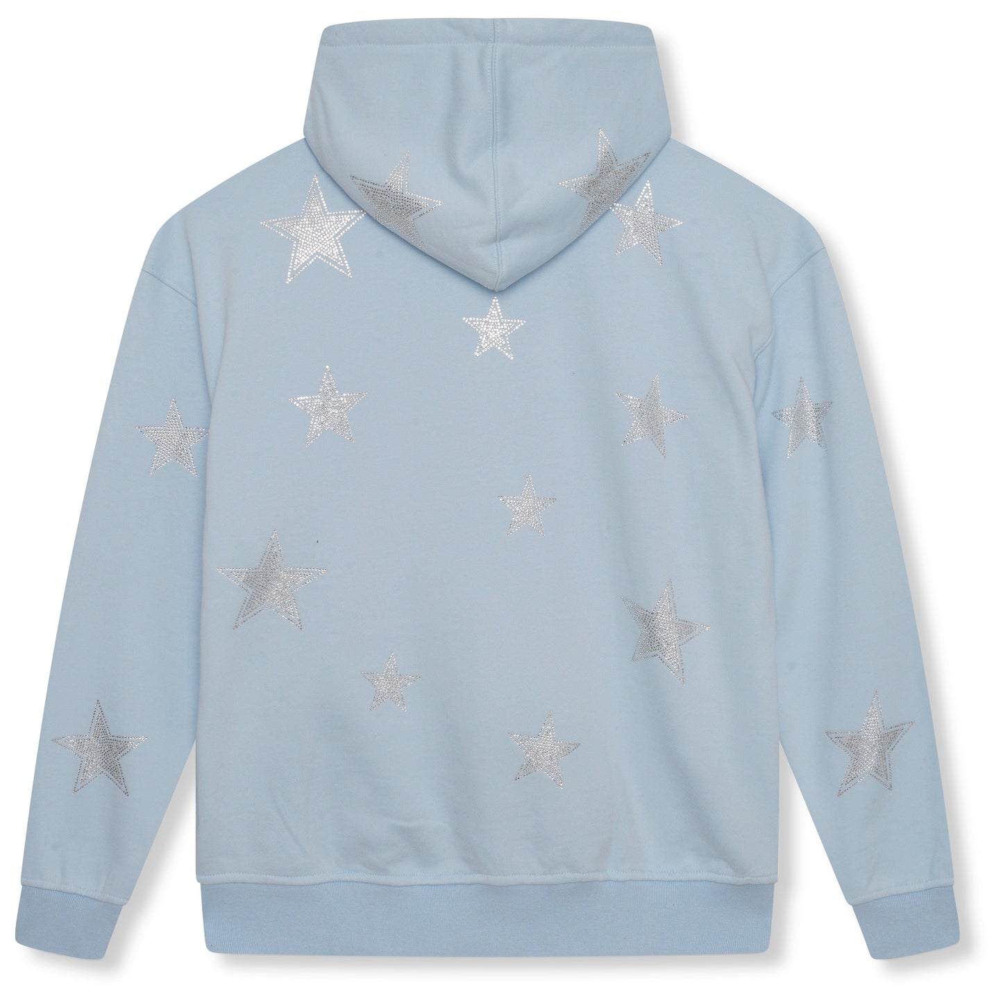 Unknown Baby Blue Rhinestone Zip Hoodie for Men