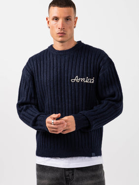 Pietro Navy Knitted Sweatshirt