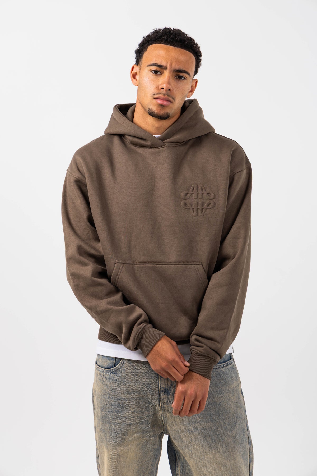 Reyes Taupe Logo Hoodie