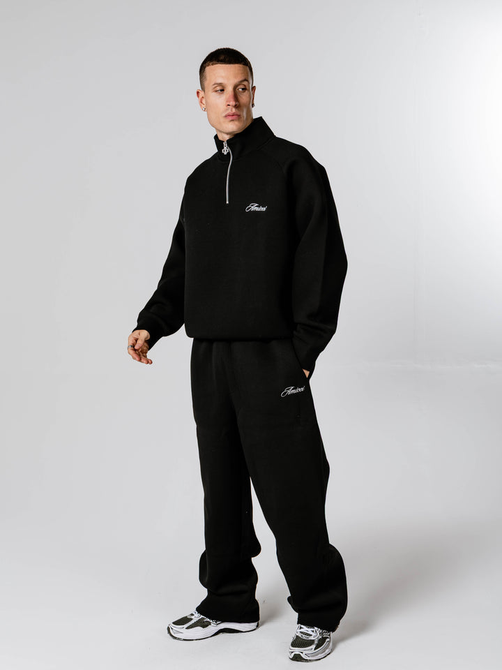 Atelier Scuba Quarter Zip  Black Sweatshirt