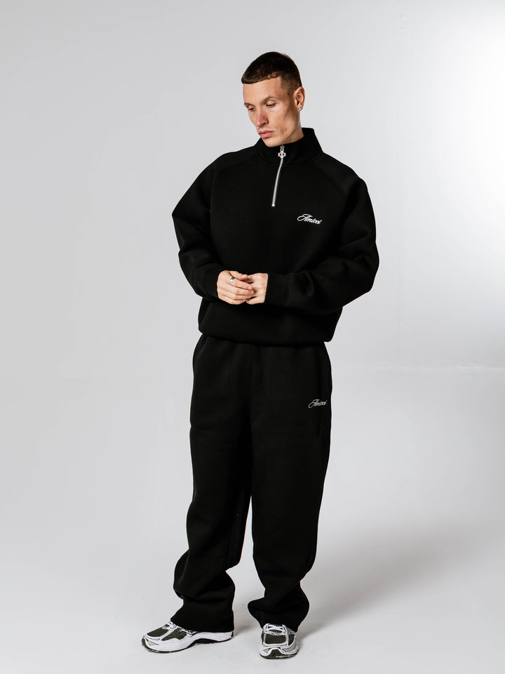 Atelier Scuba Quarter Zip  Black Sweatshirt