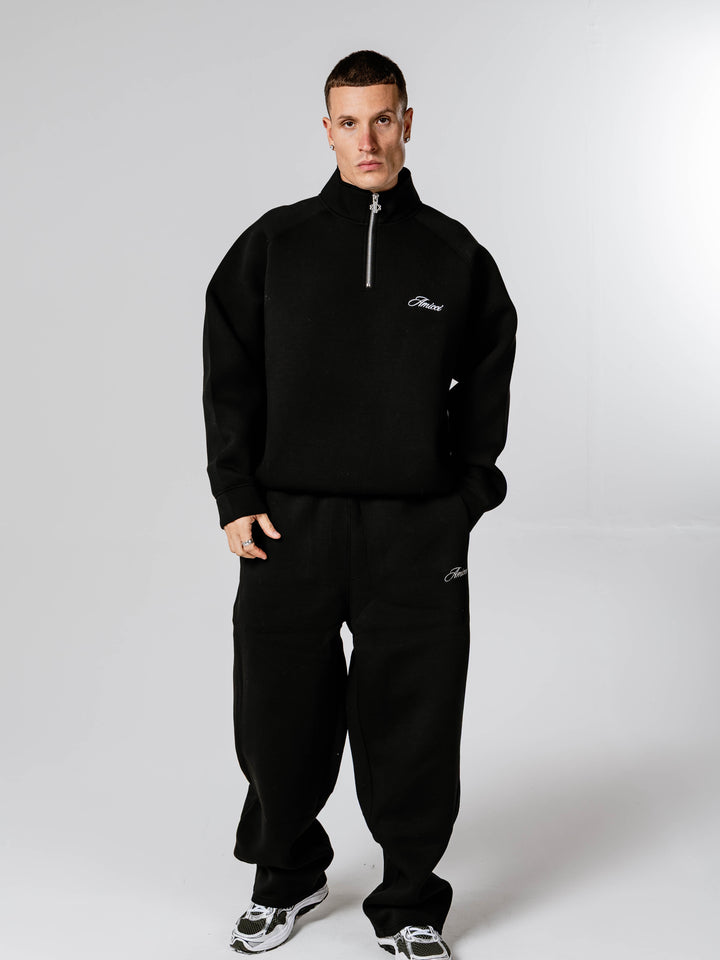 Atelier Scuba Quarter Zip  Black Sweatshirt