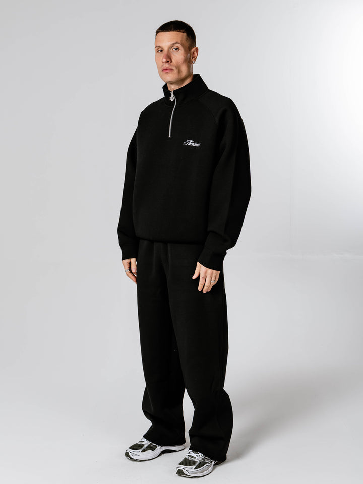 Atelier Scuba Quarter Zip  Black Sweatshirt
