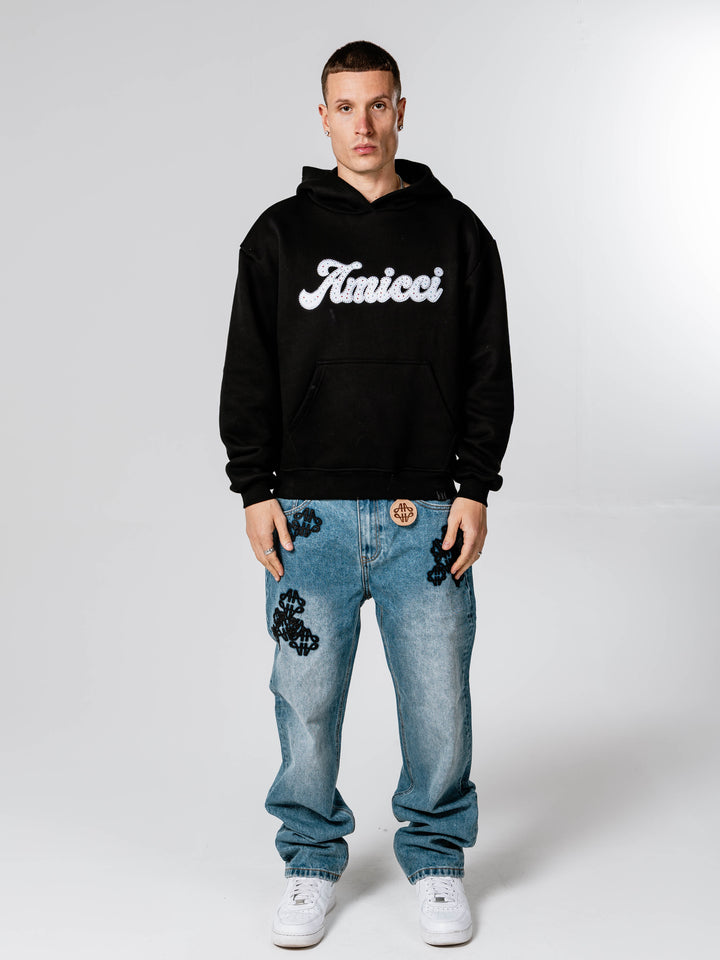 Celia Pearl Logo Black Hoodie