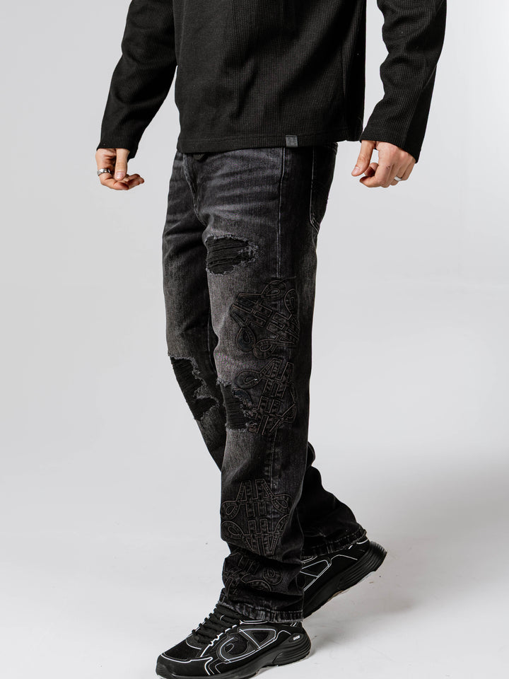 Severno Black Straight Fit Jean