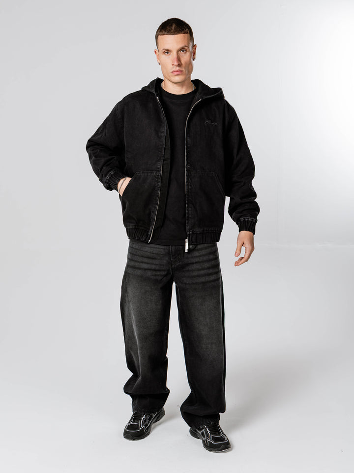Teamster Padded Denim Jacket Black