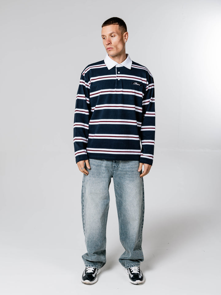 Benevito Navy Striped Longlseeve T Shirt