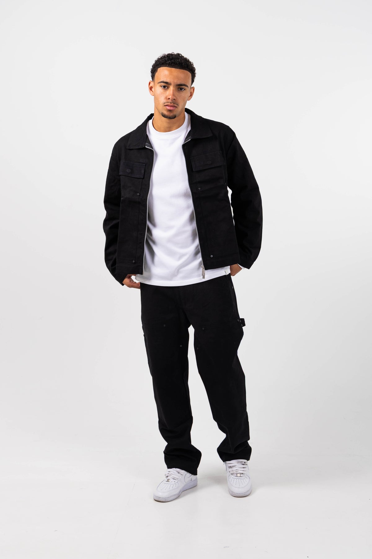 Wyatt Black Twill Overshirt