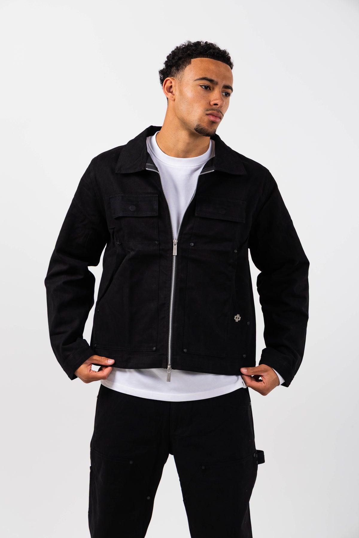 Wyatt Black Twill Overshirt