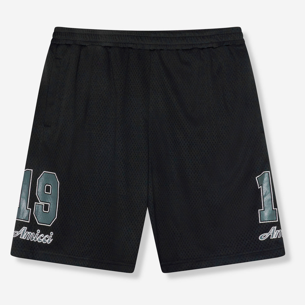 Pantalones Cortos de Malla Macizo Negros