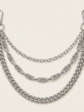 Collar de cadena en capas de plata