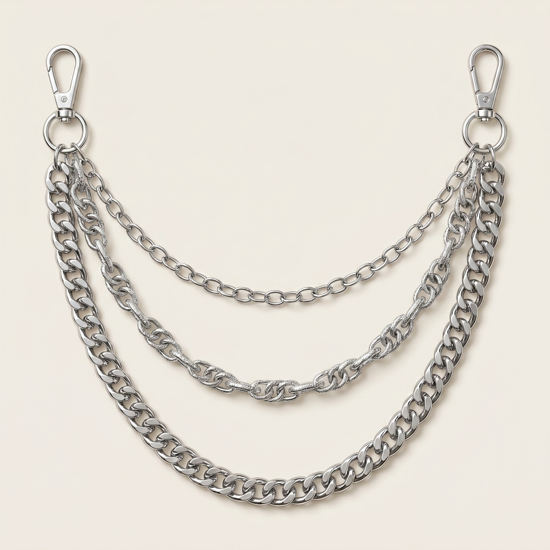 Collar de cadena en capas de plata