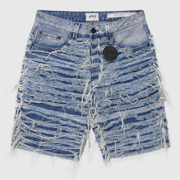 パンツ Sassari Frayed Blue Denim Shorts Sassari Frayed Blue Denim Shorts – Amicci
